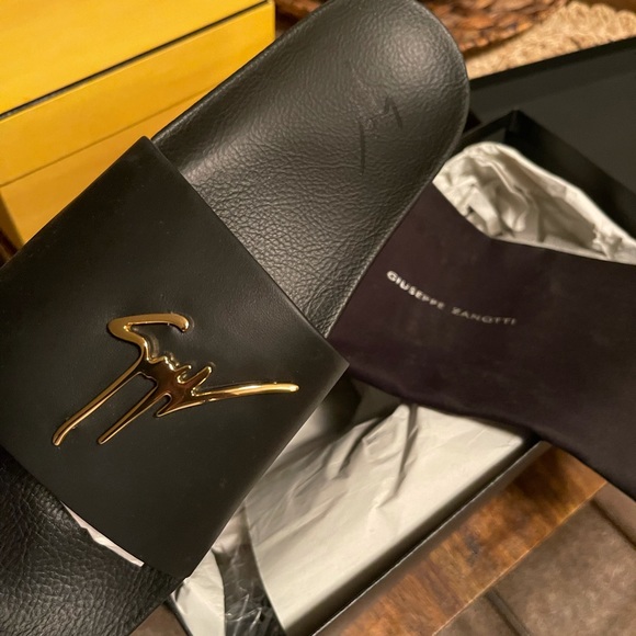 Black Giuseppe Zanotti Slides, Size 9 main image 5